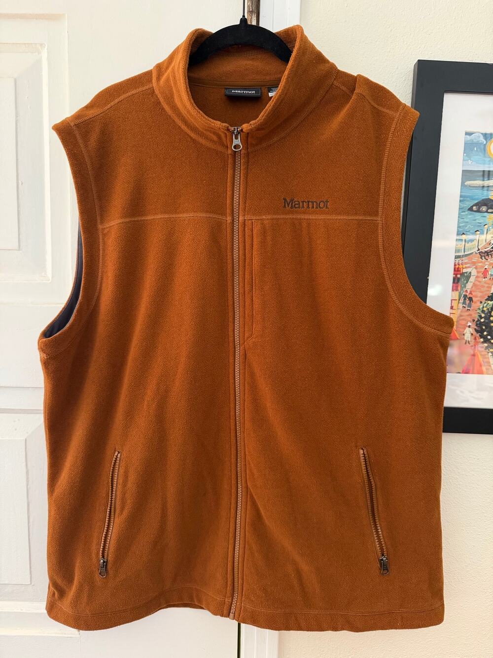 MARMOT Maple Brown COLFAX Fleece Full Zip VEST Jacket Mens Size XXL